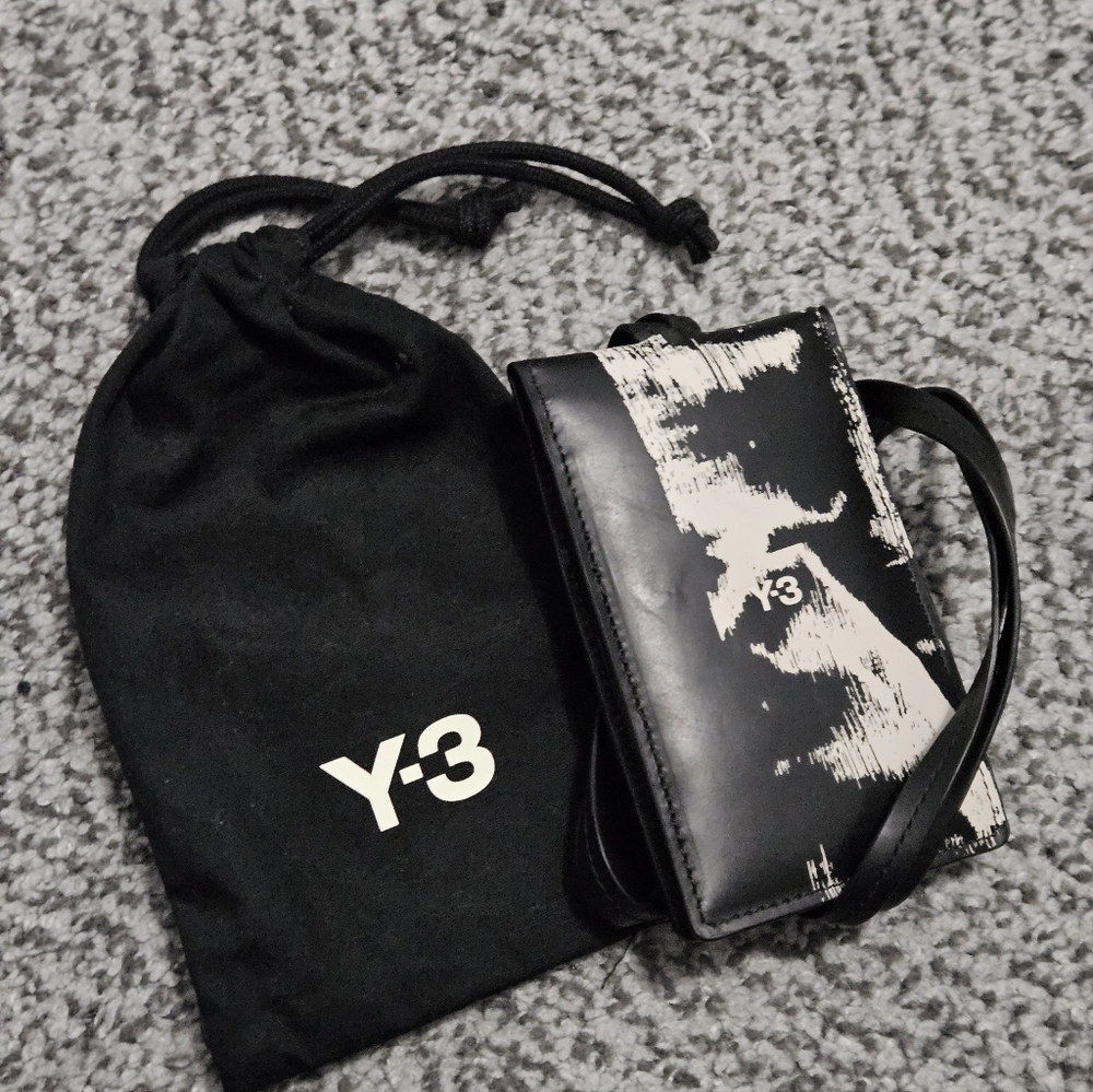 Y-3 Leather Lanyard Wallet Cardholder